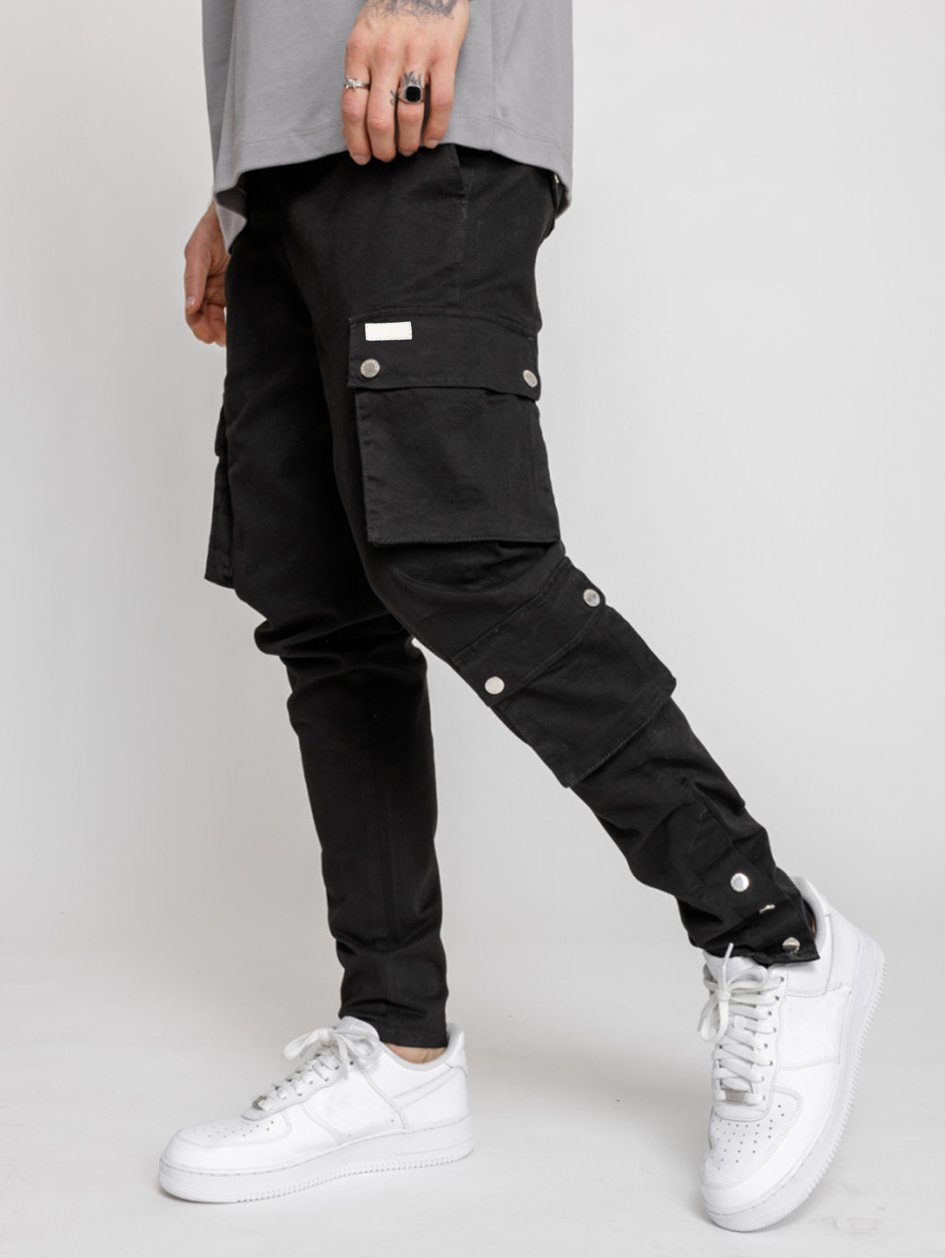 Street Fashion News - メンズワークパンツ 秋新作 ボタン飾り トレンドパンツ アウトドアファッション ストレートパンツ