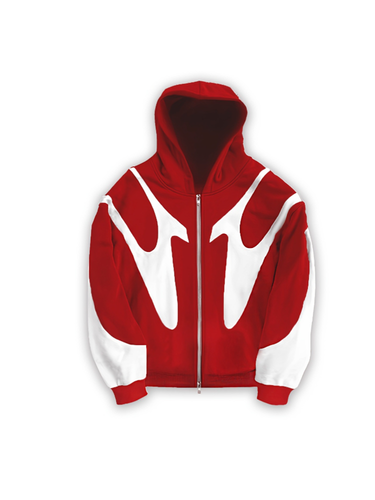 Street Fashion Zip Up Hoodie - Y2Kアメリカンレトロレタープリントデビル柄フーディー、原宿カジュアルカップルジッパーフーディースウェットシャツ、ファッションストリートウェア