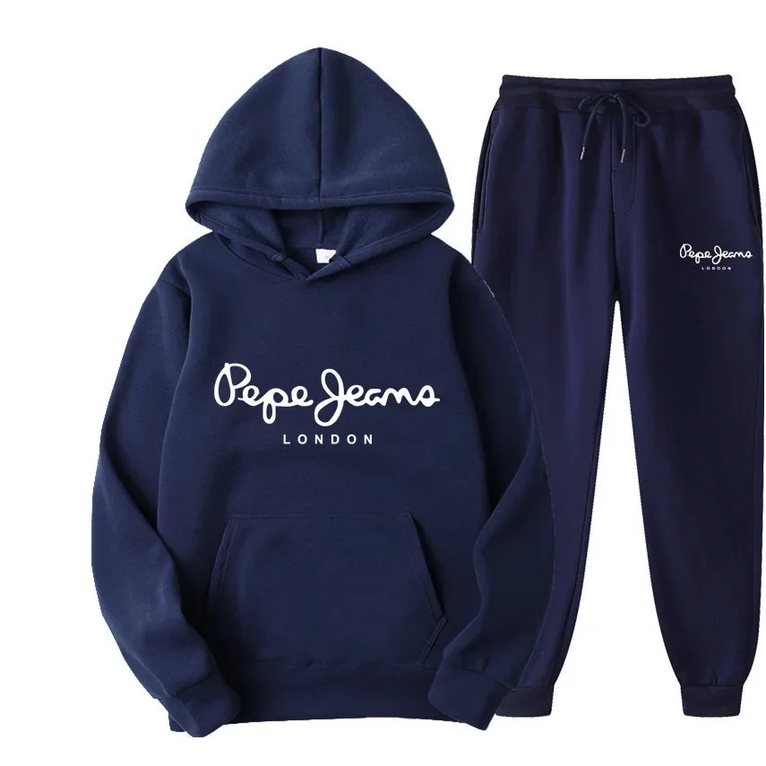 Street Fashion Female - 男女兼用プリント入りフーディートラックスーツ上下セット ヒップホップ ストリートウェア ジョガーパンツ カジュアル デイリー