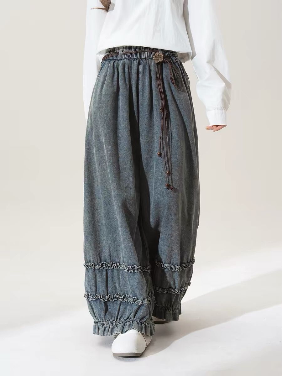 Japanese Street Fashion Female - 日本のレトロな無地ルーズパンツ女性用カジュアルファッションストリートパンツシンプルベーシック夏新作ワイドレッグパンツ女性用