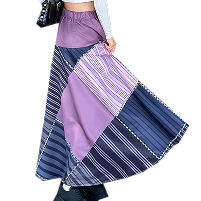 Japanese Street Fashion Female - 女性用ハイウエストストリートスタイルのスカート,女の子用ストリートウェアスカート,ロングパッチワークスカート,日本と韓国のファッション,エレガント,子供向け