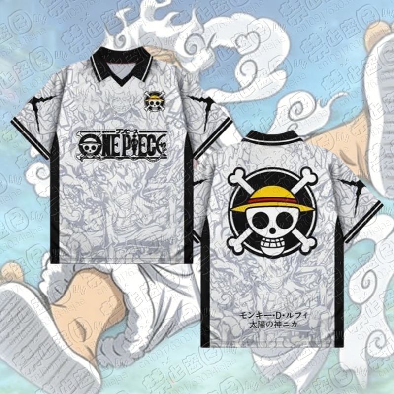 Street Fashion Hats - 2026 アニメワンピースルフィ 3D プリント Tシャツ服ポロ V