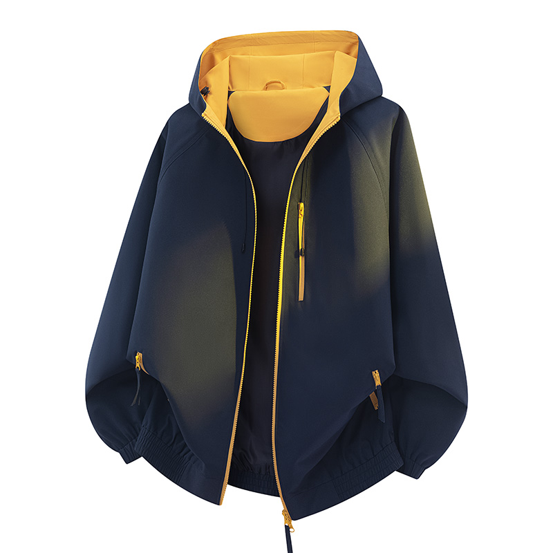 Windbreak Shell Jacket - 秋用男女兼用防風ハイキングジャケット アウトドアスポーツカジュアル軽量フード付きウィンドブレーカーシェルコート ユニセックスタクティカル