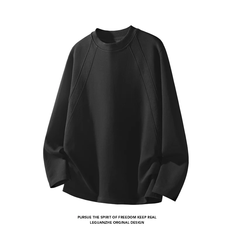 Street Fashion Men - メンズファッション ラグランスリーブ クルーネック 長袖Tシャツ オーバーサイズスタイル 軽量生地