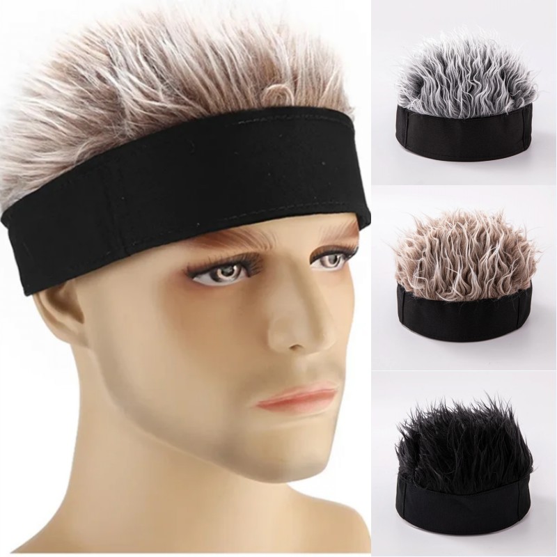 Street Fashion Hats - 合成ウィッグ ショートヘア ビーニーキャップ メンズ スパイク付き フェイクヘア