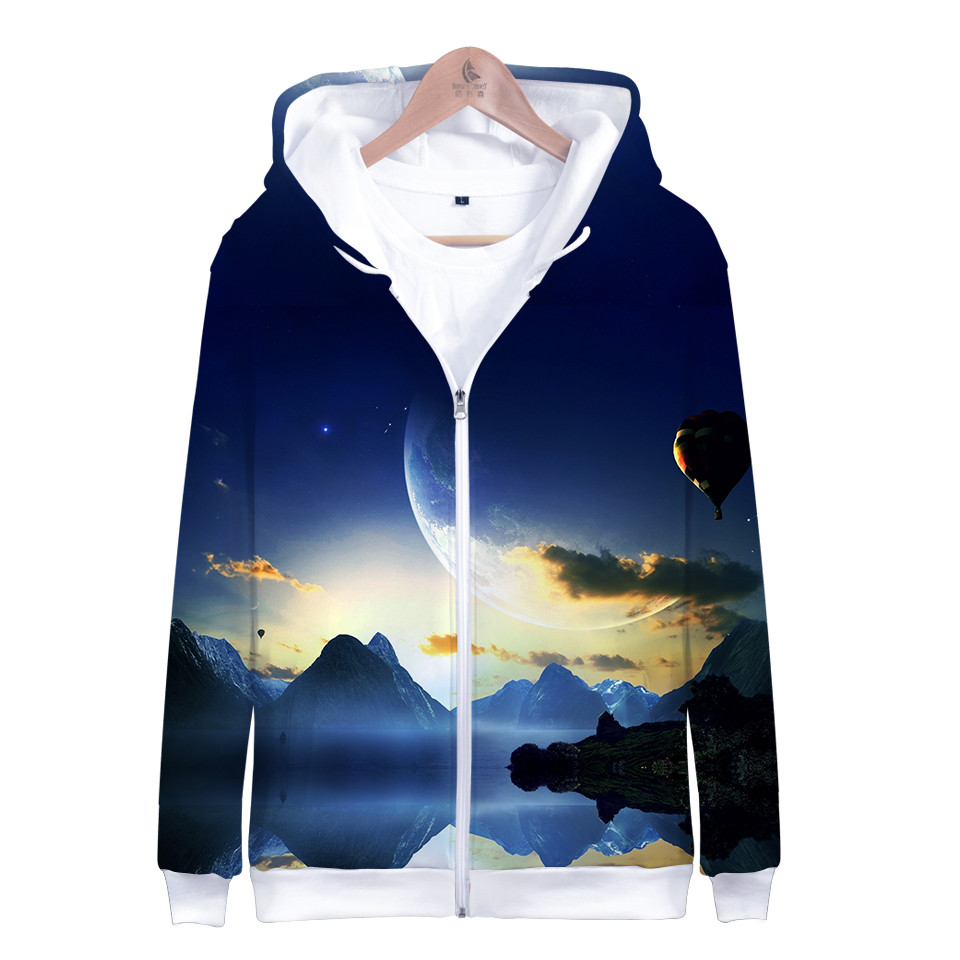 コートスタースペースギャラクシーフード付きパーカー 男の子  - Street Fashion Zip Up Hoodie のレビューと価格