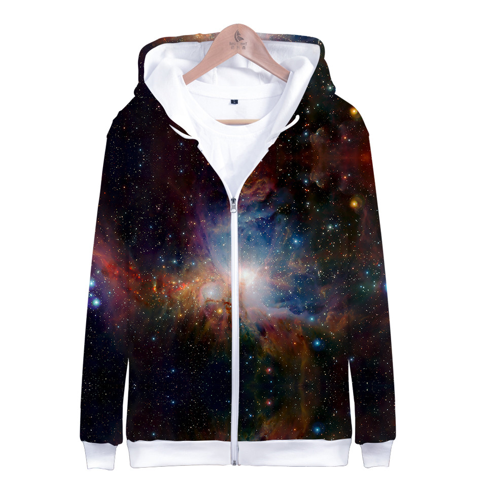 コートスタースペースギャラクシーフード付きパーカー 男の子  - Street Fashion Zip Up Hoodie のレビューと価格