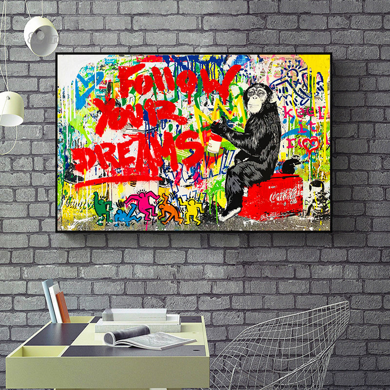 Banksyストリートウォールアートポスターポップグラフィテ - Street Fashion Poster のレビューと価格