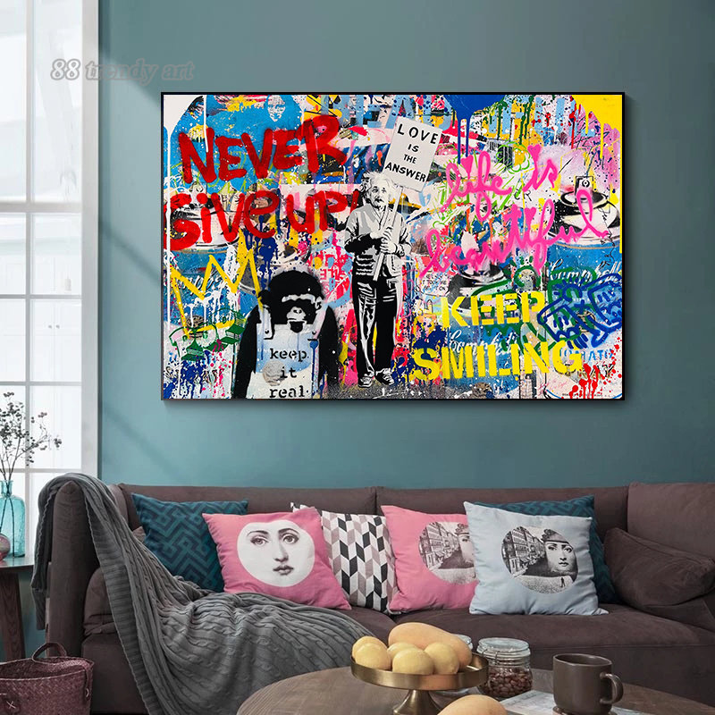 Banksyストリートウォールアートポスターポップグラフィテ - Street Fashion Poster のレビューと価格