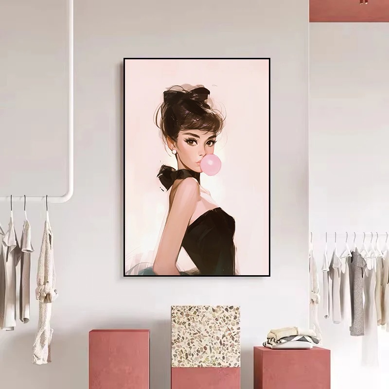 パリのストリートビルのキャンバス絵画,ファッションの女の子, - Street Fashion Poster のレビューと価格