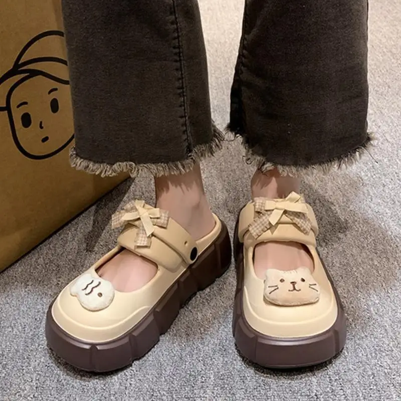 新しい可愛いDIY猫魚柄ファッションクロッグ、女性用室内スト - Korean Street Fashion Female のレビューと価格
