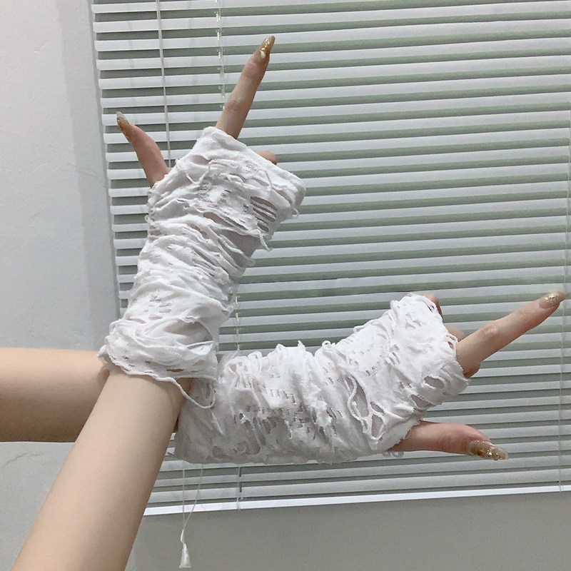 Yueqiuガールズ風オルタナティブファッション、破れ加工メ - Street Fashion Outfit Girl のレビューと価格