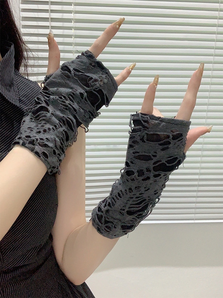 Yueqiuガールズ風オルタナティブファッション、破れ加工メ - Street Fashion Outfit Girl のレビューと価格