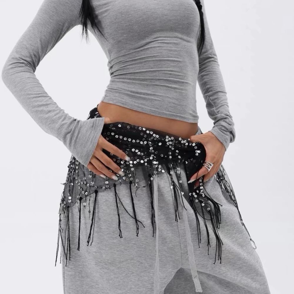 ファッションスパンコールベリーダンスベルトタッセルストリート - Street Fashion Thailand のレビューと価格