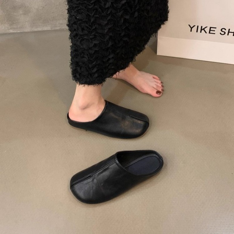 新しいファッション足袋忍者フラットシューズレザー分割つま先フ - Street Fashion Female のレビューと価格