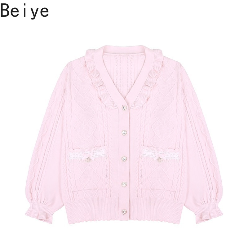 長袖のゆったりとしたデザインのセーターコート。女性向け、オリ - Japanese Street Fashion Female のレビューと価格