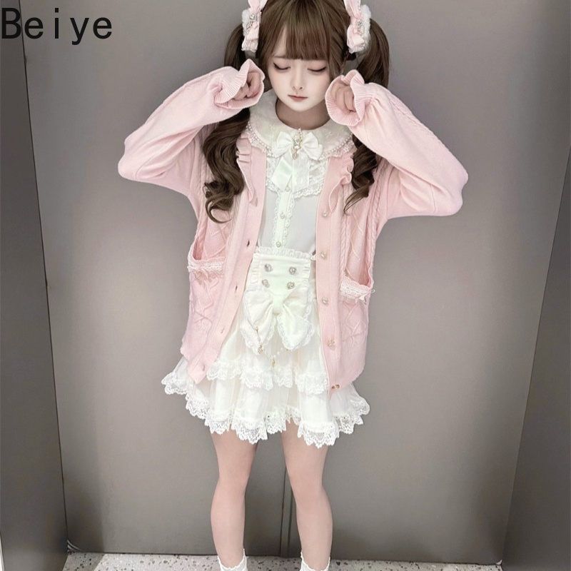 長袖のゆったりとしたデザインのセーターコート。女性向け、オリ - Japanese Street Fashion Female のレビューと価格