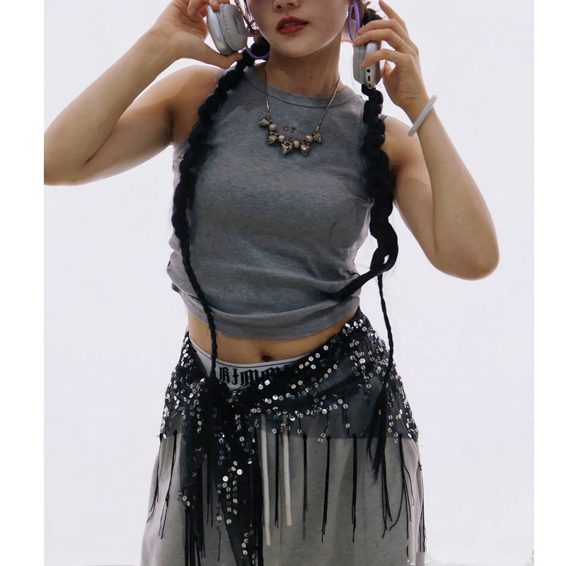 ファッションスパンコールベリーダンスベルトタッセルジャズダン - Street Fashion Thailand のレビューと価格