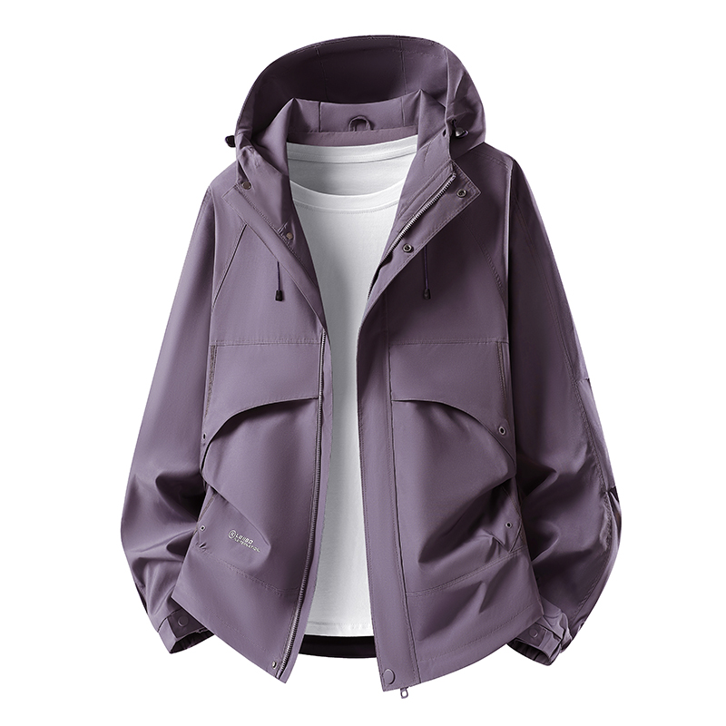 秋冬用メンズ・レディースウィンドブレーカー、無地フード付き防 - Windbreak Shell Jacket のレビューと価格
