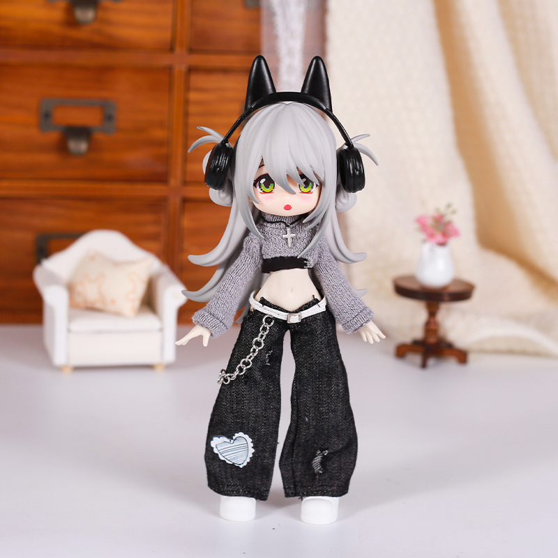 Bjd 人形服ストリートファッション気質ジーンズベストセータ - Street Fashion Girl のレビューと価格