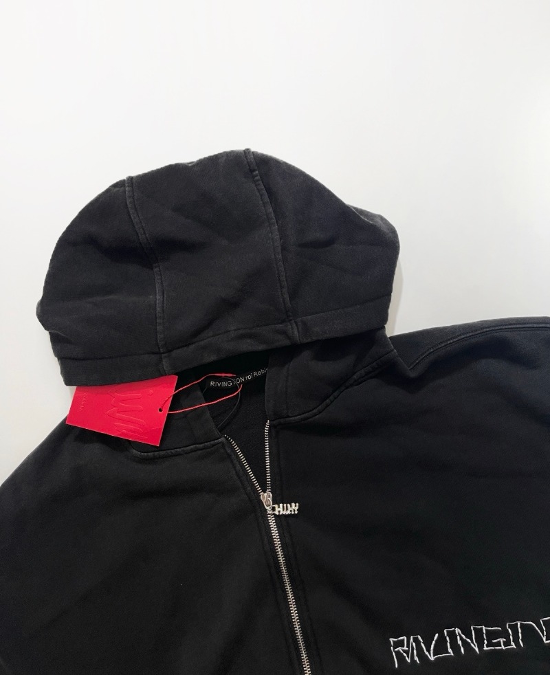RRR-123 刺繍ロゴ ダブルジップアップ パーカー ハイ - Street Fashion Zip Up Hoodie のレビューと価格