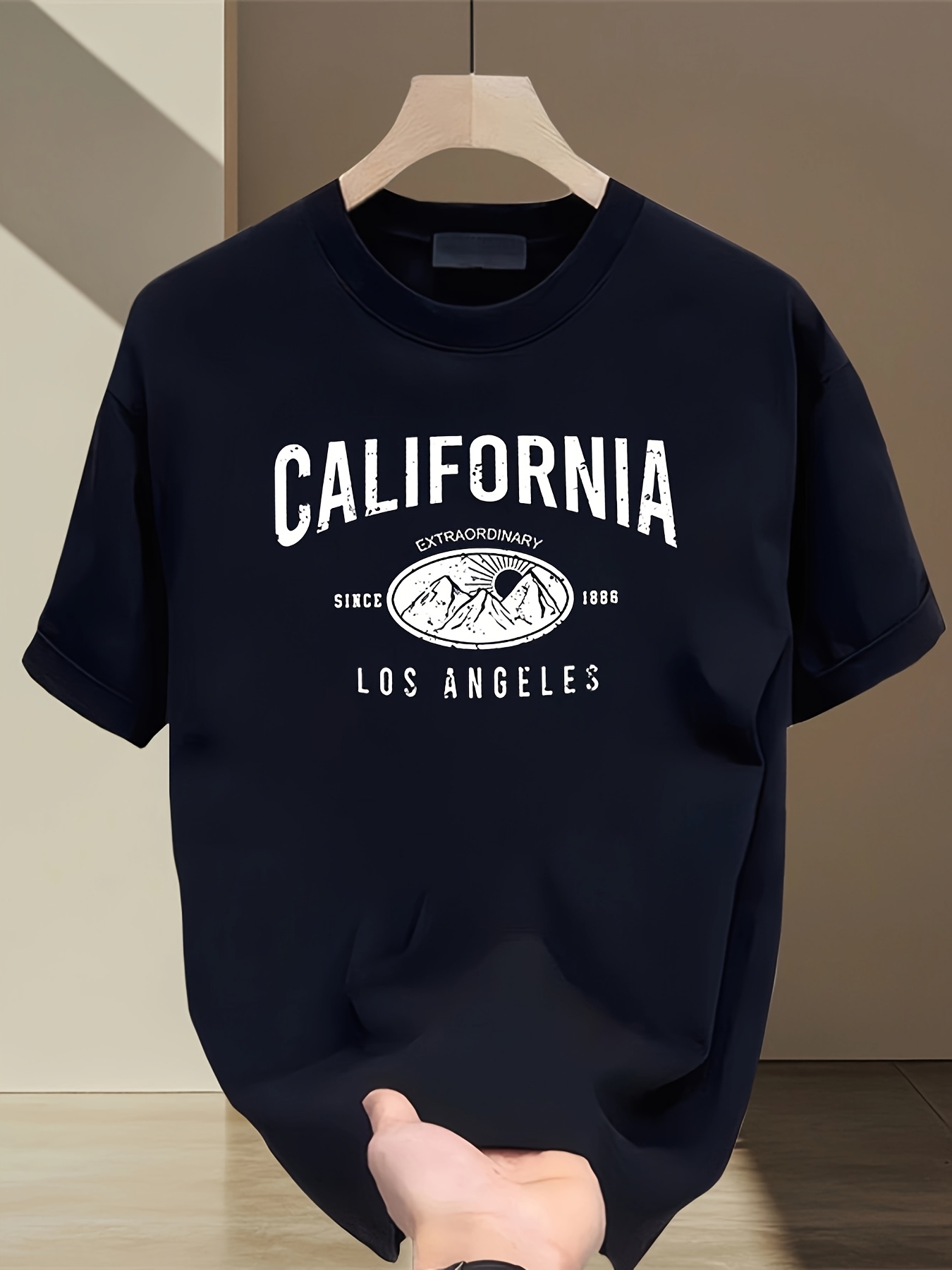 カリフォルニアレタートップス ラウンドネック シンプルで快適 - Street Fashion California のレビューと価格
