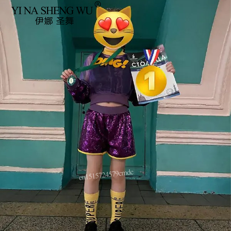 女の子のジャズダンス衣装子供ファッションストリートヒップホッ - Street Fashion Outfit Girl のレビューと価格