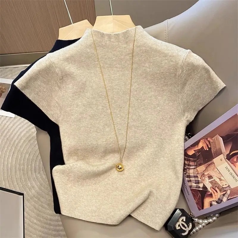 ファッションベーシックハーフハイネックニットプルオーバー レ - Korean Street Fashion Female のレビューと価格