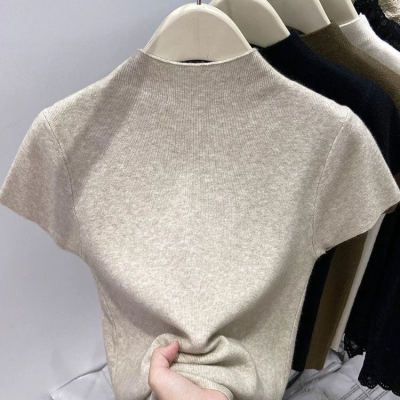 ファッションベーシックハーフハイネックニットプルオーバー レ - Korean Street Fashion Female のレビューと価格