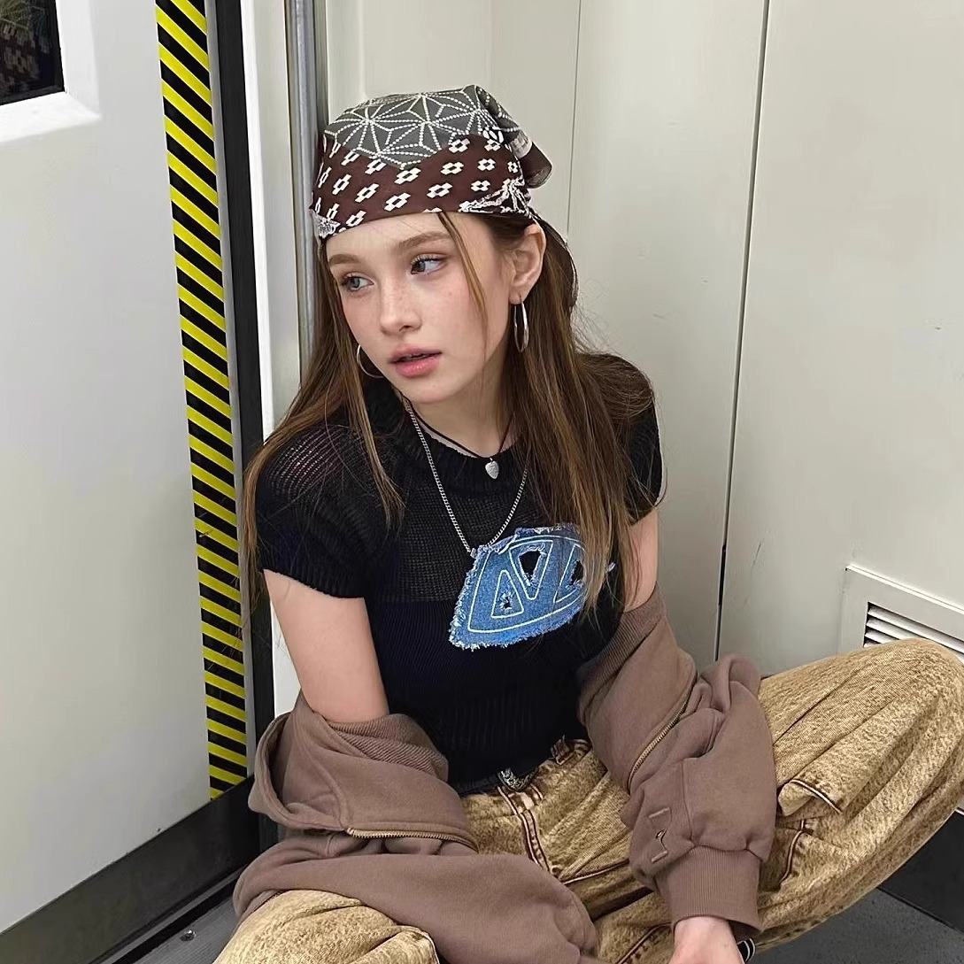 レトロアメリカンスタイルヘッドスカーフヘッドバンド装飾トレン - Street Fashion Girl のレビューと価格