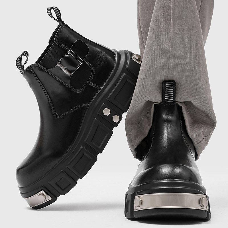 メンズファッションパンクゴスチェルシーブーツブラックブラウン - Street Fashion Goth のレビューと価格