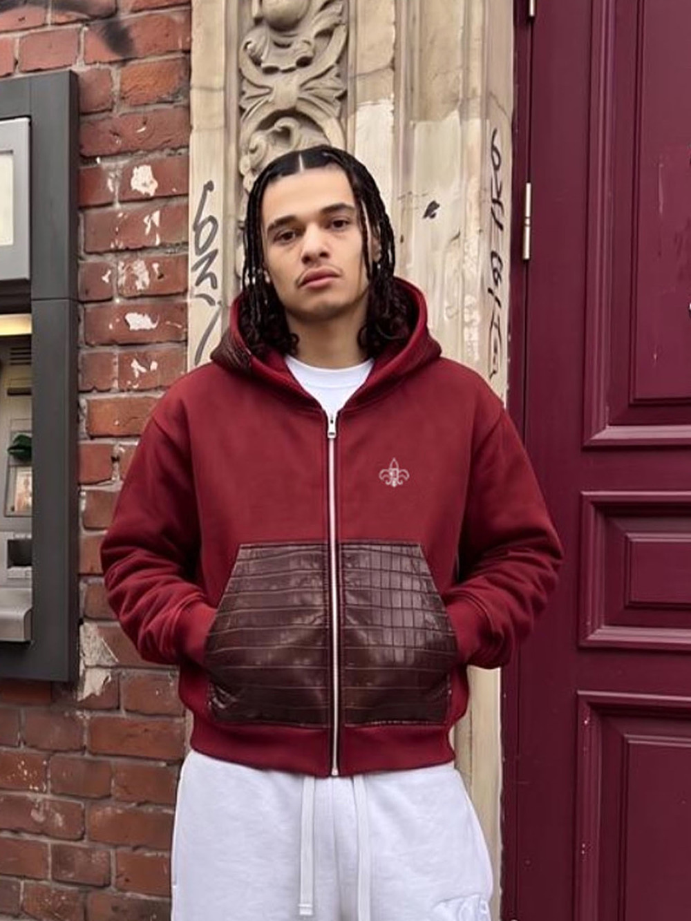 ユニセックスクロコダイルレザーステッチフード付きセーターハイ - Street Fashion Zip Up Hoodie のレビューと価格