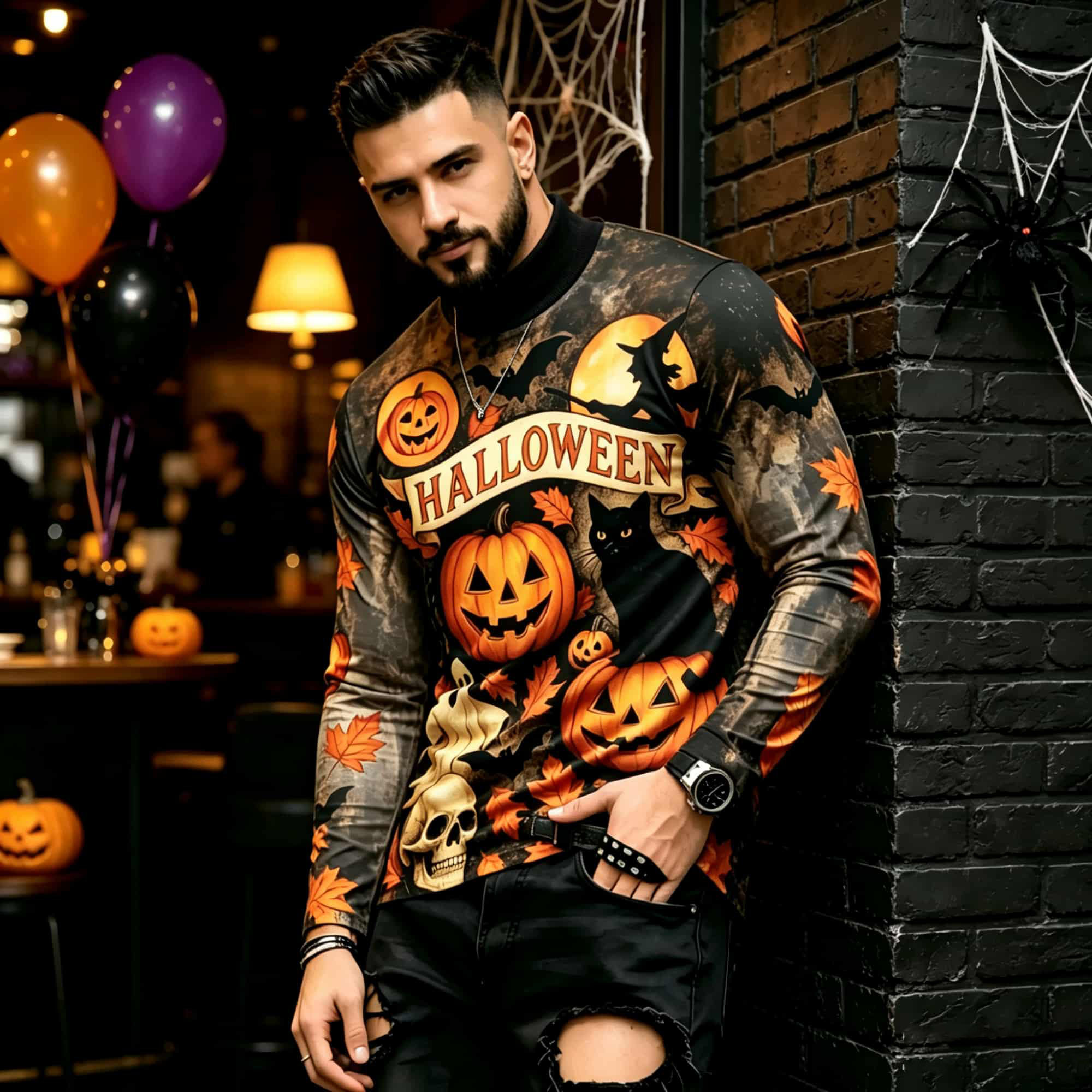 カジュアルファッションストリートスタイル ハロウィンプリント - Street Fashion China のレビューと価格