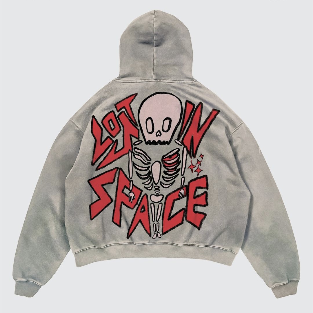 ストリート Y2K レタープリント長袖パーカーカップルヒップ - Street Fashion Goth のレビューと価格