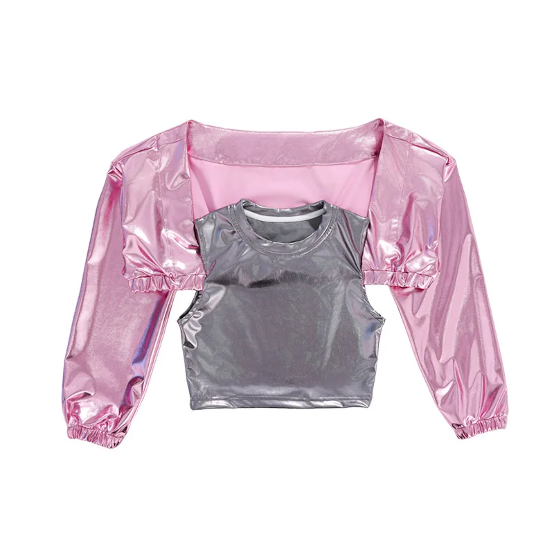 女の子ジャズダンス衣装子供用伸縮性のあるスパンコール明るい色 - Street Fashion Outfit Girl のレビューと価格
