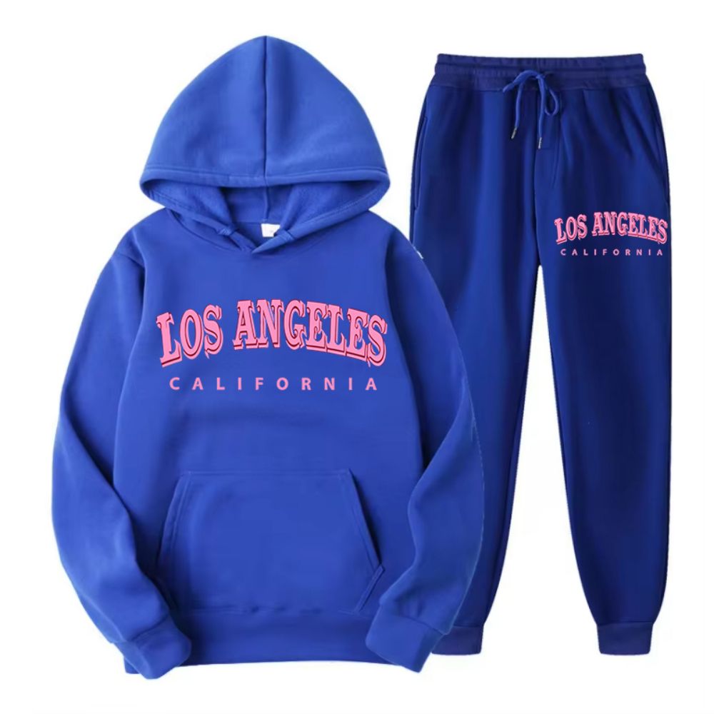 女性用パーカーとパンツのセット,ゆったりとしたセーター,フリ - Street Fashion California のレビューと価格
