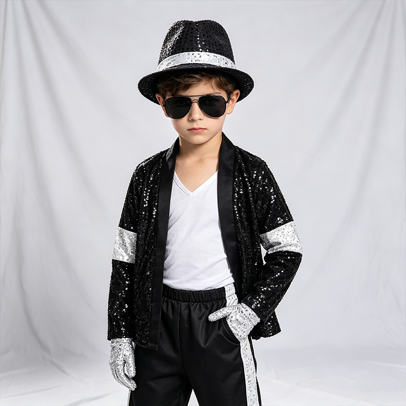 子供用ヒップホップポップスター風コスチューム、スパンコールス - Street Fashion Hats のレビューと価格
