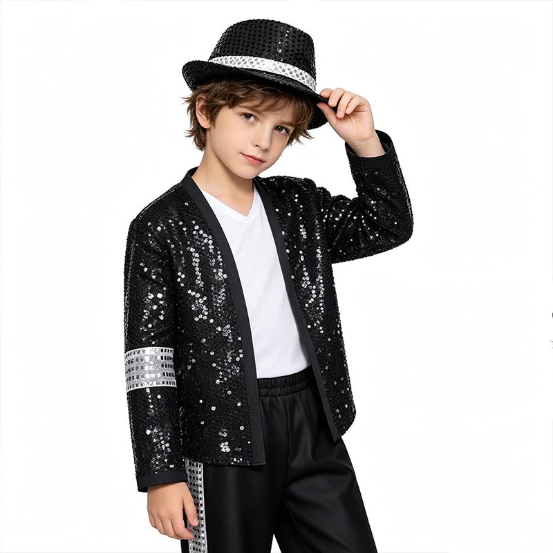 子供用ヒップホップポップスター風コスチューム、スパンコールス - Street Fashion Hats のレビューと価格