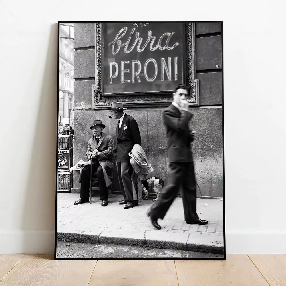 ファッション黒と白のヴィンテージ写真プリントイタリアパリスト - Street Fashion Poster のレビューと価格
