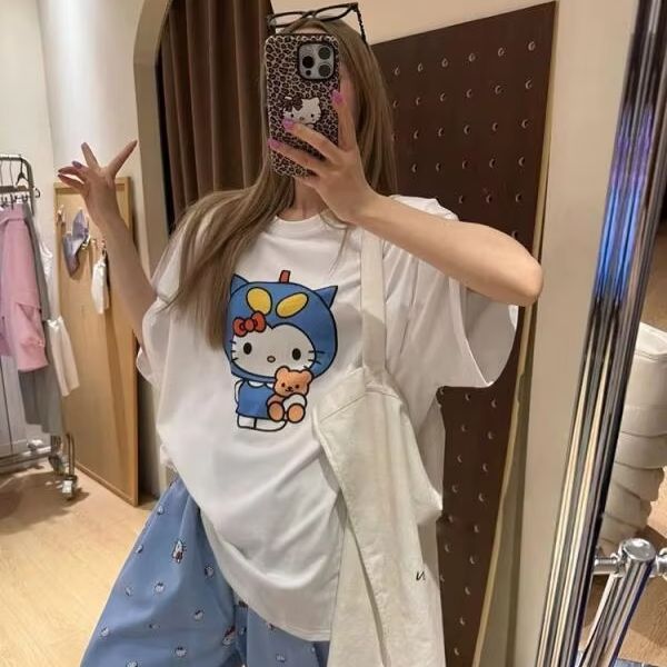 半袖ハローキティプリント Tシャツサンリオレディース夏新作ル - Street Fashion Casual のレビューと価格