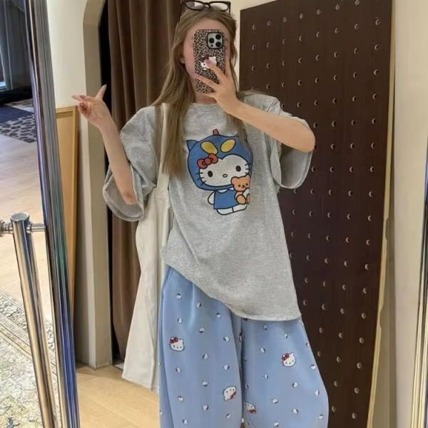 半袖ハローキティプリント Tシャツサンリオレディース夏新作ル - Street Fashion Casual のレビューと価格
