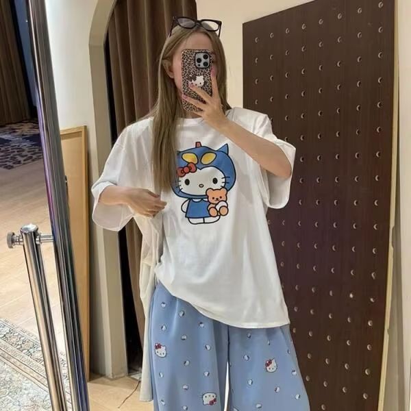 半袖ハローキティプリント Tシャツサンリオレディース夏新作ル - Street Fashion Casual のレビューと価格