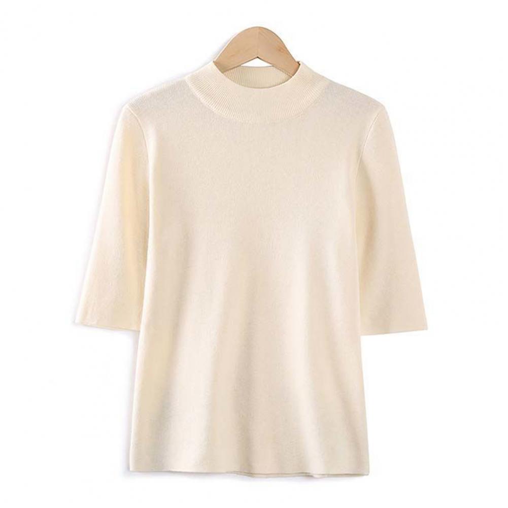 夏ニットセーター半袖無地韓国ファッションスタイル Tシャツカ - Korean Street Fashion Female のレビューと価格