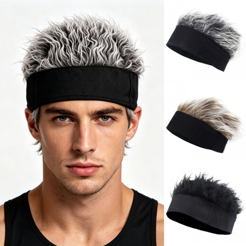 合成ウィッグ ショートヘア ビーニーキャップ メンズ スパイ - Street Fashion Hats のレビューと価格