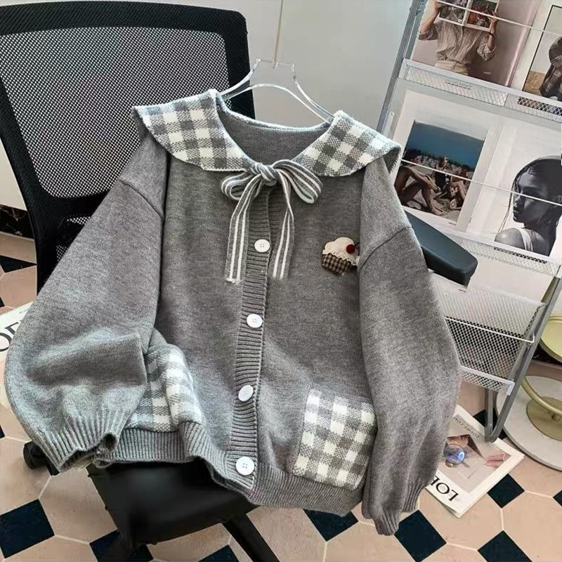 レトロでスイートなニットアウターウェア、女性用、日本の原宿ス - Japanese Street Fashion Female のレビューと価格