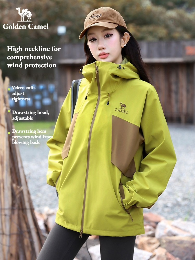 ゴールデンキャメル メンズ 防水 シングル ハイキングジャケ - Windbreak Shell Jacket のレビューと価格